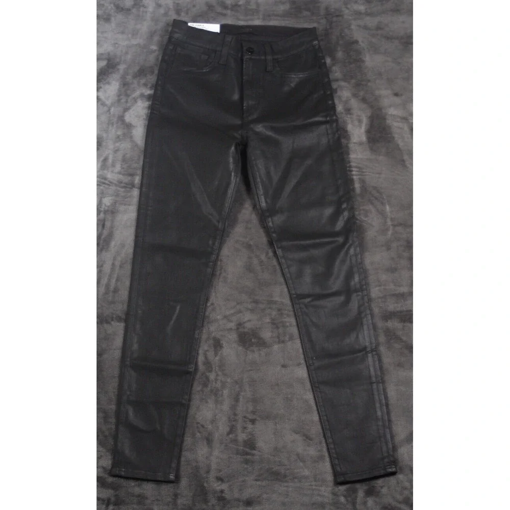 Joe's Jeans Womens Size 24 Black The Charlie Coated High Rise Ankle Skinny NWT